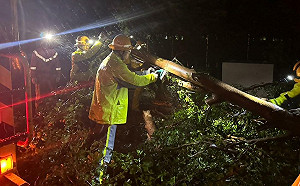 丹娜絲颱風夜襲全台累計17萬戶停電! 台電頂風雨全力動員漏夜搶修