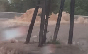 (影)雷雨狂炸中南部！台中多處淹水「排水溝成湧泉」