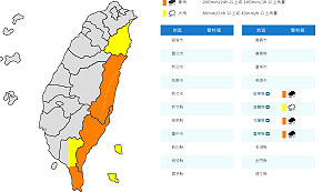 快訊》颱風外圍雲系影響！氣象署：東半部4地豪大雨特報 