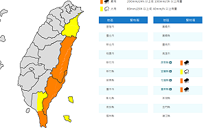 快訊》颱風外圍雲系影響！氣象署：東半部4地豪大雨特報 