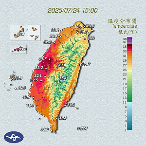 超熱！颱風外圍環流沉降影響 彰化埔心高溫逼近38度