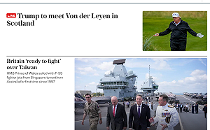 對中國最強硬表態！英大報官網首頁刊「英國準備為台灣而戰」報導