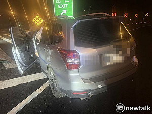 國道1休旅車自撞三義交流道石墩 駕駛送醫不治