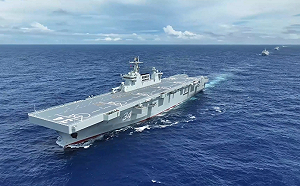 舷號34！中國海軍最新075型兩棲攻擊艦「湖北號」八一建軍節正式亮相