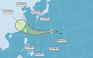 路徑再南修！楊柳颱風預計13日穿越北台灣　最快下周二發海警