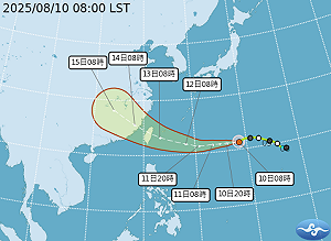 楊柳颱風將成「穿心颱」!氣象署最快8/12發海警   各國預測一次看