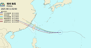 楊柳颱風各國最新路徑預測出爐！美日最北　歐洲模式偏南