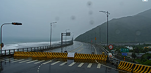 (影)楊柳颱風來襲！太麻里金崙大橋現「獼猴過馬路」悠哉觀浪萌翻網友