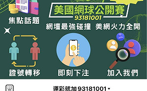 年度最後大滿貫 美網公開賽明開打 運彩公會推獎金擂台賽