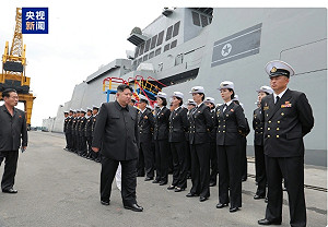 批評美韓聯合軍演結合核武器! 金正恩視察「崔賢」級驅逐艦