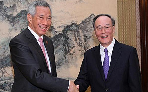 王岐山會李顯龍  人民日報盛讚5年反腐敗最得人心
