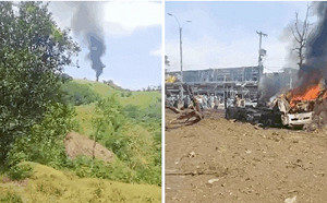 (影) 一日兩起毒梟恐攻事件！ 哥倫比亞直升機遭擊落12警亡 汽車當街爆炸