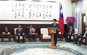 (影)賴清德總統、蕭美琴副總統接見日本台灣交流協會會長隅修三 盼深化臺日關係