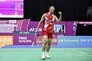 BWF中國羽球大師賽　周天成首輪拚3局驚險勝出