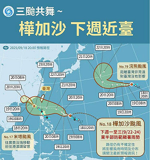 週日北東轉雨! 吳德榮曝樺加沙颱風模擬路徑:下週2地防致災降雨