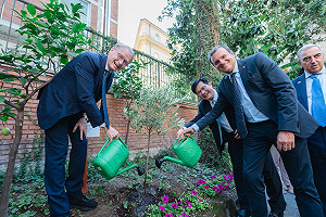 感謝義大利挺台!林佳龍與義議員種橄欖樹:台義友誼長存不息