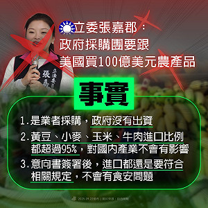 張嘉郡指政府為關稅犧牲農民  民進黨：破壞台美信任、讓業者心寒