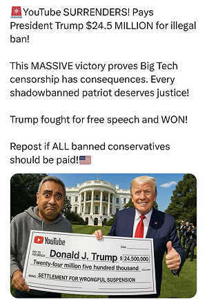 川普社群停權戰告終 YouTube賠償 2450 萬美元