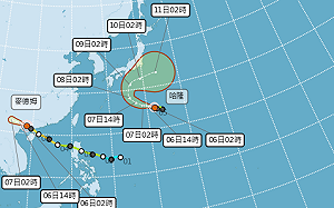 6縣市亮高溫資訊 哈隆颱風增強、路徑大迴轉