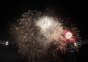 高雄燈會揭幕  煙火幻化出「花媽」