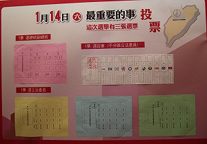 別投錯！  總統選票淺粉紅 立委淺黃