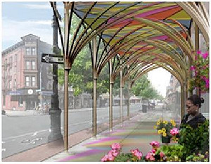 紐約新式人行道棚    設計華麗引注目
