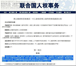 UN：使用他國酷刑所得證據是虛偽行為