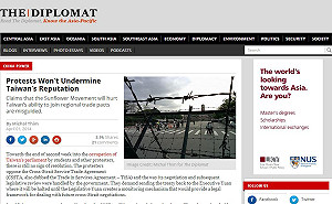 《外交學者》：重啟談判不會傷害台灣聲譽