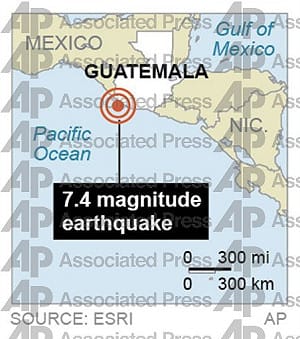 瓜地馬拉強震 台僑未傳災情