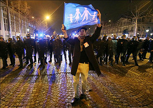 反同性婚姻法  法國群眾上街抗議