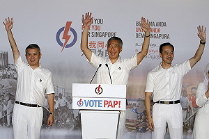 新加坡執政黨大勝 李顯龍：黨及格了!