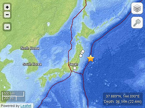 日本東北7.3強震 部分地區海嘯警報
