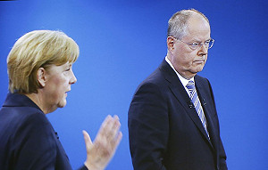 德國大選電視辯論  梅克爾與對手言詞交鋒