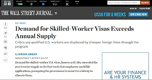 美國技術勞工簽證熱門 全年配額1周額滿