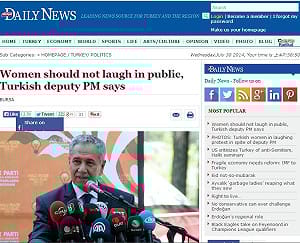 土耳其副總理：女性不可在公開場合大笑