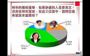 總統大選民調  宋楚瑜支持度高於洪秀柱