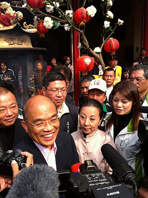 支持者高喊總統  蘇貞昌：還沒啦