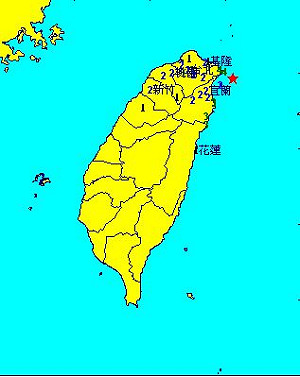 地震快報  台灣發生規模5.2有感地震
