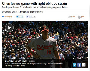 陳偉殷好投奪第3勝  卻傷了腰