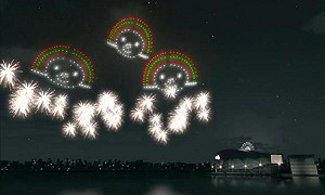 2012跨年煙火秀動畫模擬  南北爭輝