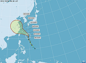 菲特轉中颱  最快今晚發海警、明午發陸警