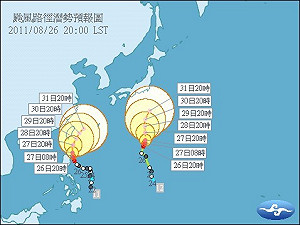 強颱逼近  27日5點半發布海上颱風警報