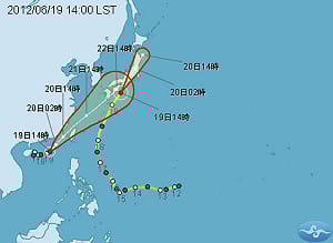 泰利略增強  最快17時發布陸上警報