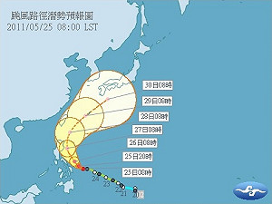 桑達轉中颱  侵台機率低