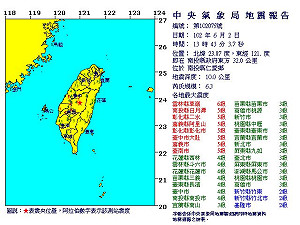南投發生6.3地震  全台搖晃草嶺6級