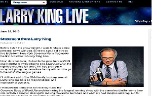 CNN王牌主播Larry King  結束25年節目