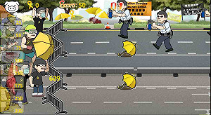 佔中app遊戲 召喚關公抵擋催淚彈