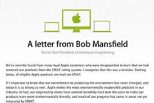 承認退出失策 蘋果：將重返EPEAT環保認證