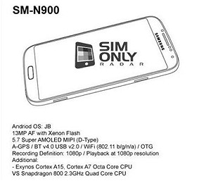 Galaxy Note 3草圖曝光  外觀似Galaxy S4