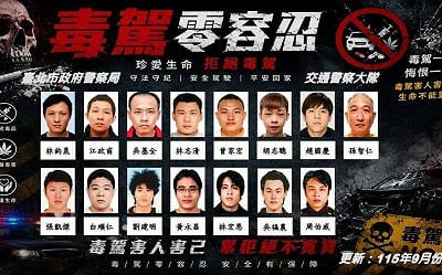 北市公布30名酒毒駕累犯！正面照全曝光 盼提升嚇阻效果